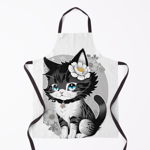 Item preview, Delicate Floral Cartoon Cat designed and sold by Mechanical-Artt.