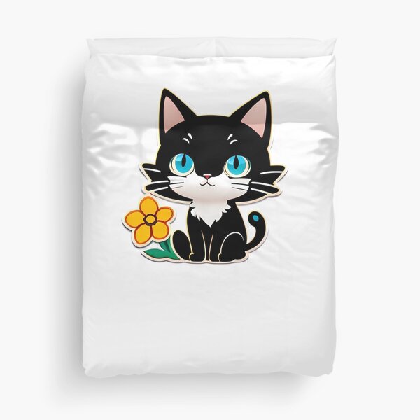 Item preview, Minimalistic Cat Among Flowers designed and sold by Mechanical-Artt.