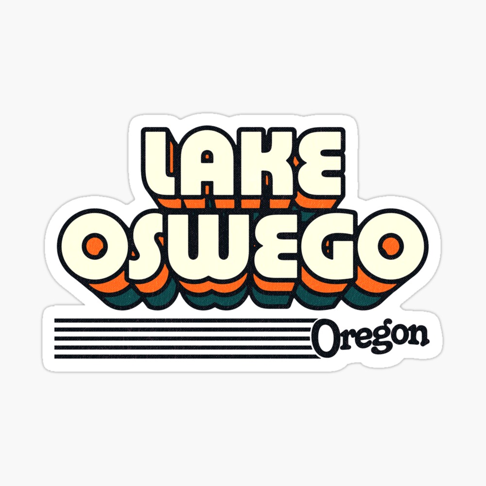 Lake Oswego, Oregon | Retro Stripes Sticker