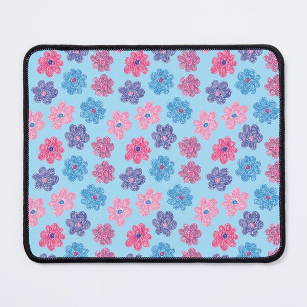 Item preview, CRAYON FLOWERS HANDDRAWN PASTEL BLUE designed and sold by blomastudios.
