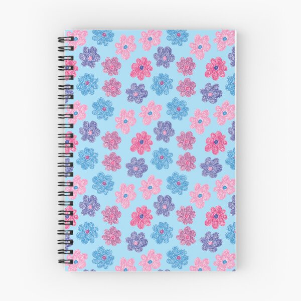Item preview, CRAYON FLOWERS HANDDRAWN PASTEL BLUE designed and sold by blomastudios.