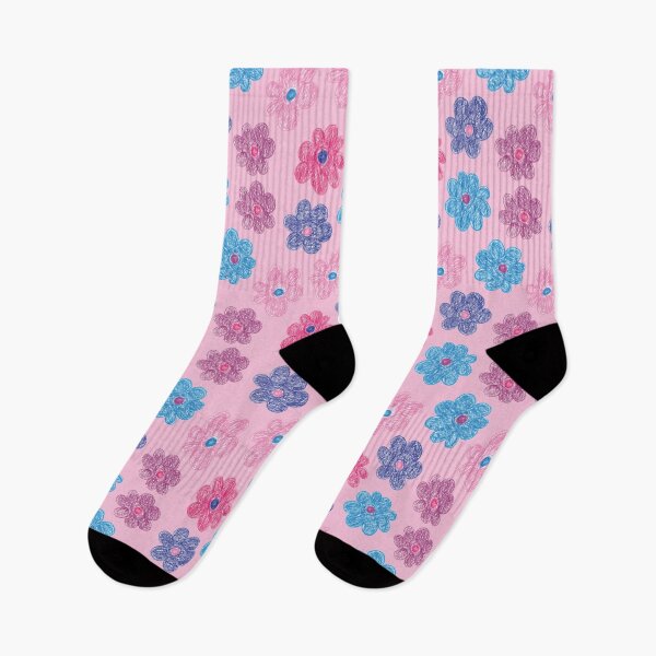 Item preview, CRAYON FLOWERS HANDDRAWN PASTEL PINK designed and sold by blomastudios.
