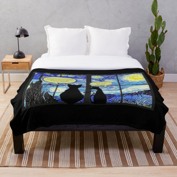 Item preview, Two Cats Looking at Vincent Van Gogh's Starry Night designed and sold by Starlett Designs.