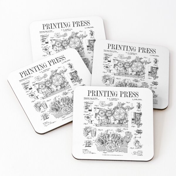 Item preview, Book Printing Press Newspaper Printer Vintage Patent Print designed and sold by GrandeDuc.
