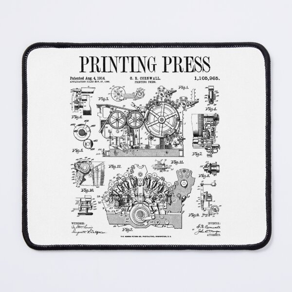 Item preview, Book Printing Press Newspaper Printer Vintage Patent Print designed and sold by GrandeDuc.