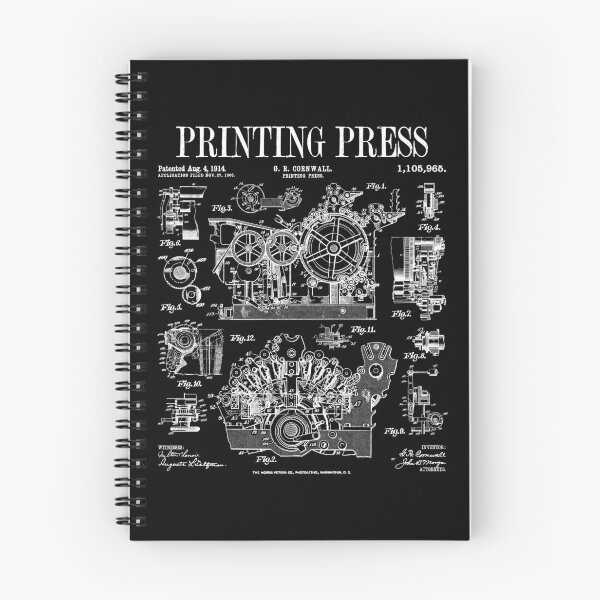 Item preview, Book Printing Press Newspaper Printer Vintage Patent Print designed and sold by GrandeDuc.