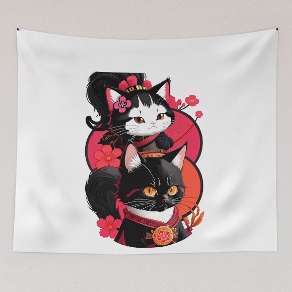 Item preview, Whimsical Cat Cartoon Duo designed and sold by Mechanical-Artt.