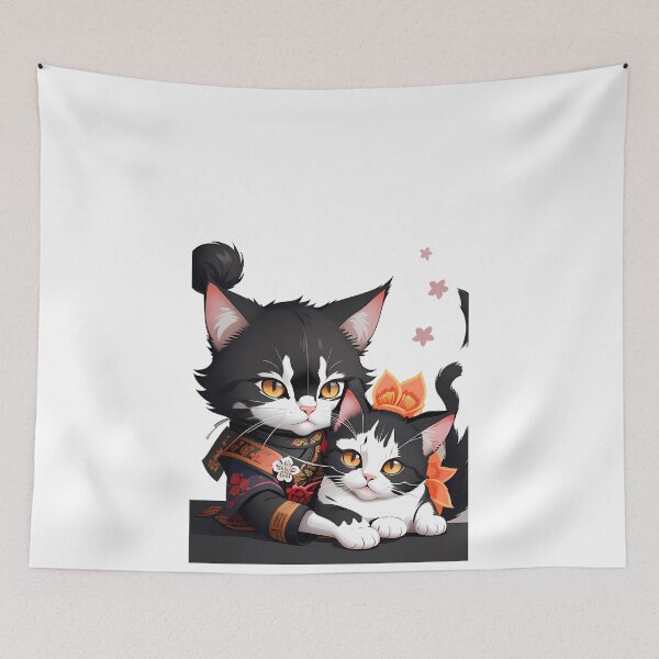 Item preview, Playful Cats in Japanese Style designed and sold by Mechanical-Artt.