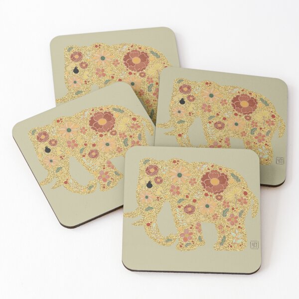 Item preview, Elephant n bloom glittery designed and sold by LovePopsicle.