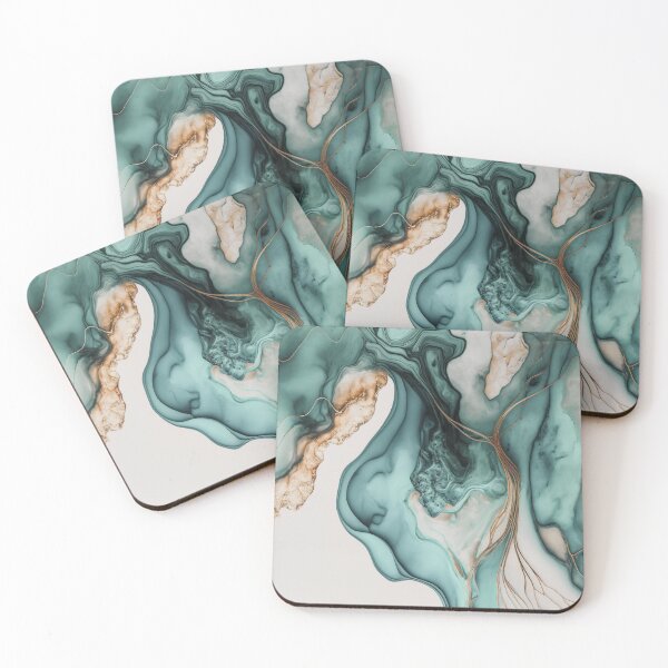 Item preview, Ocean Wave Eclectic Teal Turquoise Ink Art designed and sold by artsandsoul.
