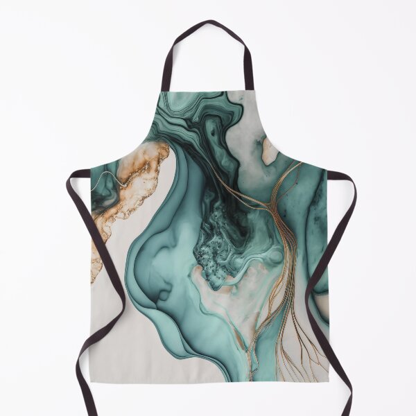 Aperçu de l'œuvre Ocean Wave Eclectic Teal Turquoise Ink Art créée et vendue par artsandsoul.