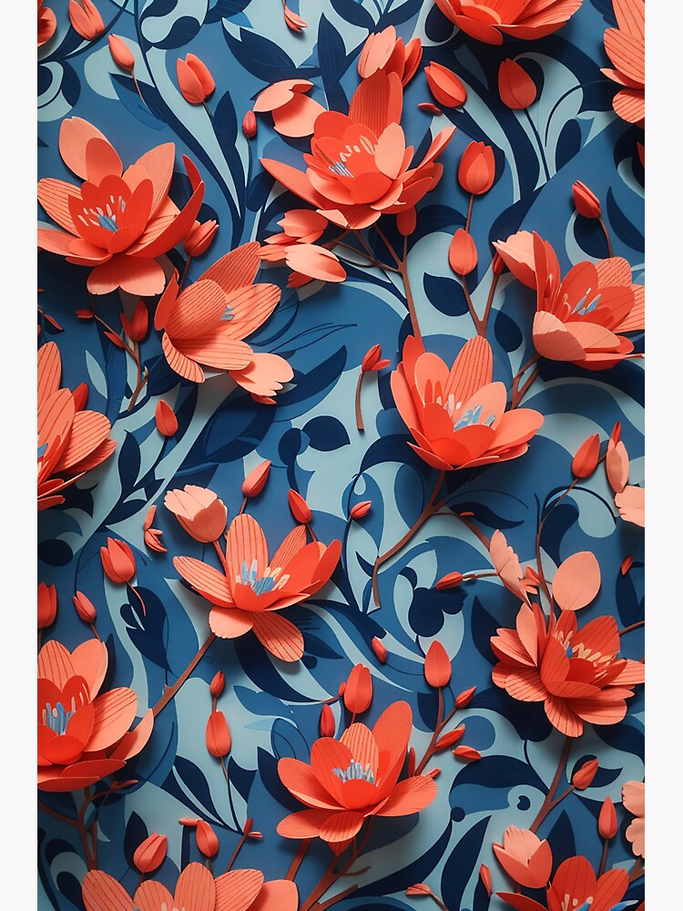 Peculiar pattern floral blue Sticker for Sale by NIGAN