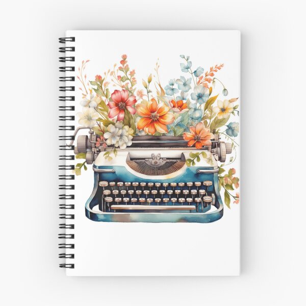 Item preview, Floral watercolor typewriter designed and sold by gambercem.