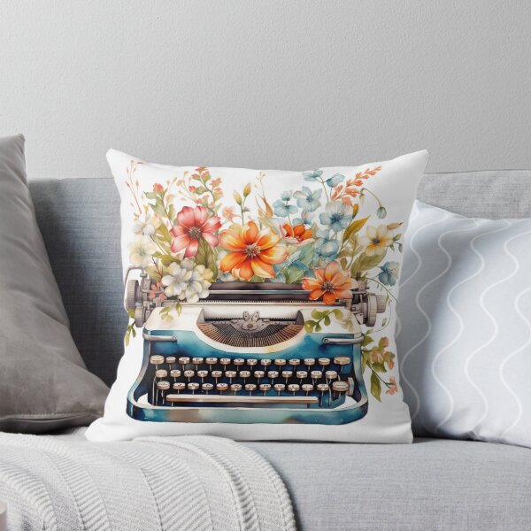 Item preview, Floral watercolor typewriter designed and sold by gambercem.