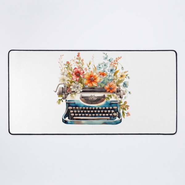 Item preview, Floral watercolor typewriter designed and sold by gambercem.