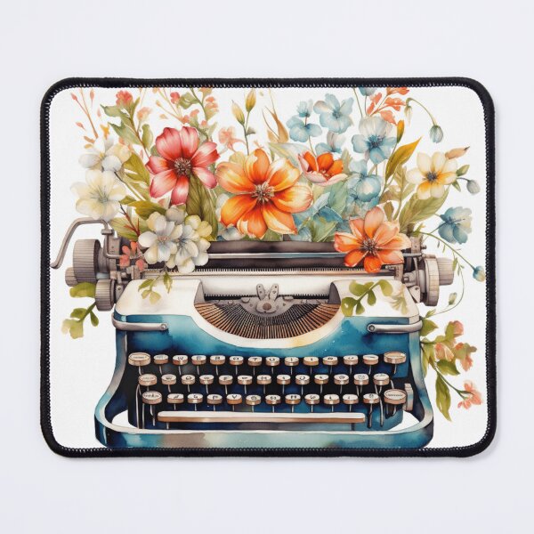 Item preview, Floral watercolor typewriter designed and sold by gambercem.