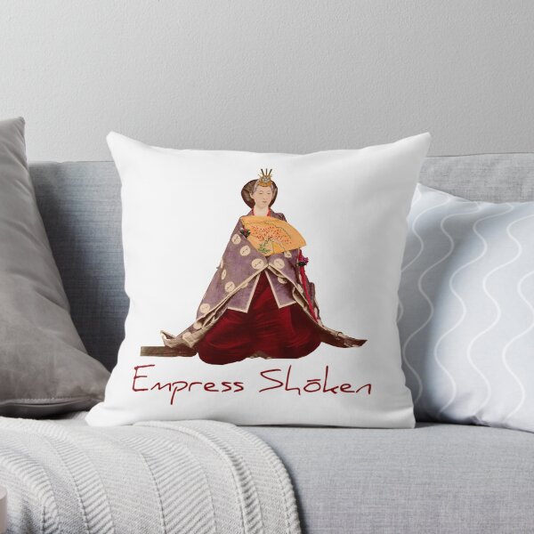 Japanese Empress Shoken Throw Pillow