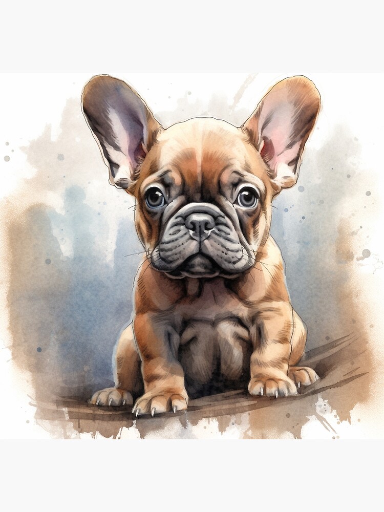 Red Fawn Frenchie Portrait Original Watercolor Painting French Bulldog Wall Art Dog 2024 Pets Dogs Pet Portrait Brown French Bulldog Cute Puppy