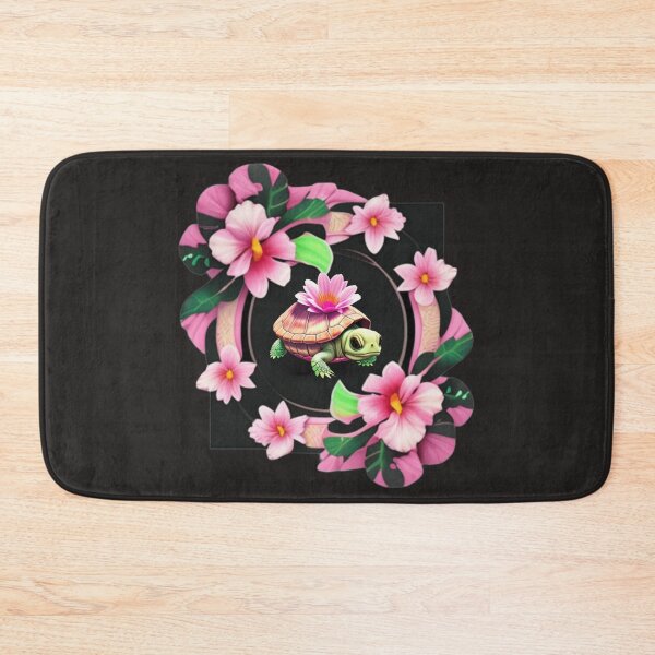 Item preview, Pink and black baby turtle floral  designed and sold by Roxburylane.