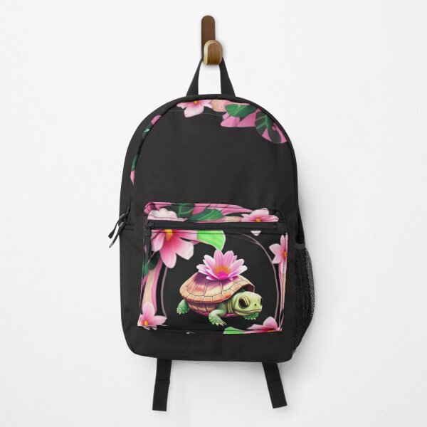 Item preview, Pink and black baby turtle floral designed and sold by Roxburylane.