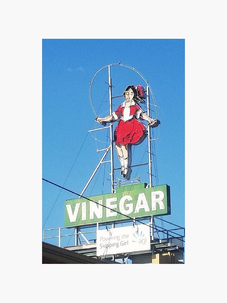 "Skipping Girl Vinegar sign" Sticker for Sale by djackmanson Redbubble