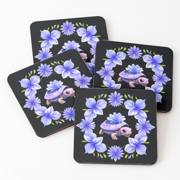 Item preview, Blue baby turtle floral  designed and sold by Roxburylane.