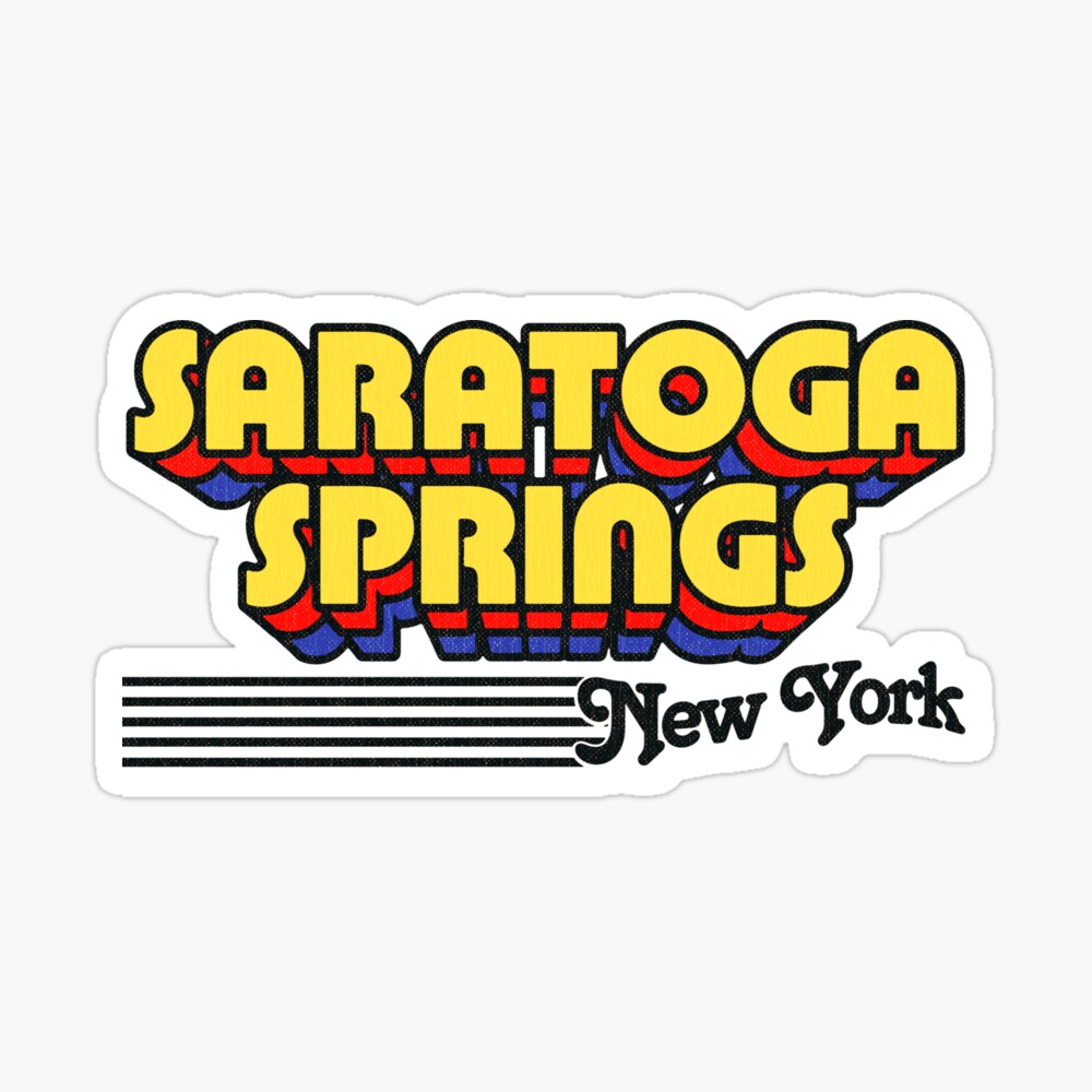 Saratoga Springs, New York | Retro Stripes Sticker