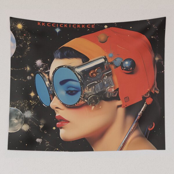 Item preview, Retro science fiction portrait of a woman in the style of an oil painting designed and sold by Pflugart.