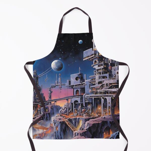 Item preview, Retro science fiction landscape with buildings in the style of an oil painting designed and sold by Pflugart.