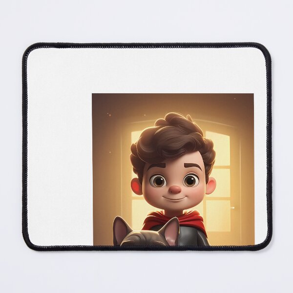 Item preview, a little boy in a red cape standing next to a dog designed and sold by Dark Fantasy Store.