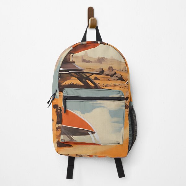 Item preview, Retro science fiction landscape with buildings in the style of an oil painting designed and sold by Pflugart.