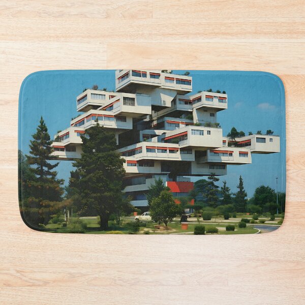 Item preview, Retro science fiction landscape with buildings in the style of an oil painting designed and sold by Pflugart.