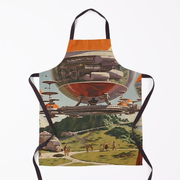 Item preview, Retro science fiction landscape with buildings in the style of an oil painting designed and sold by Pflugart.