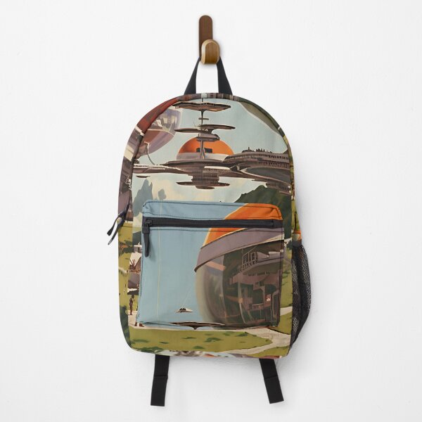 Item preview, Retro science fiction landscape with buildings in the style of an oil painting designed and sold by Pflugart.