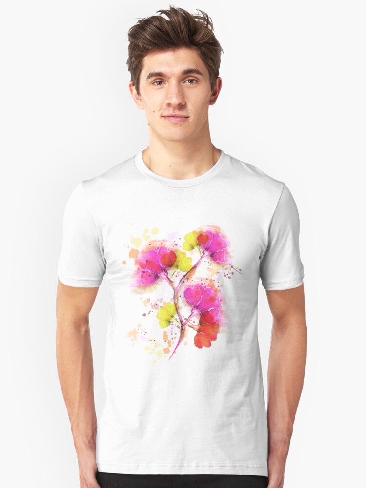 Beautiful Water Colors Flowers Design T Shirt By Aligjaan Redbubble