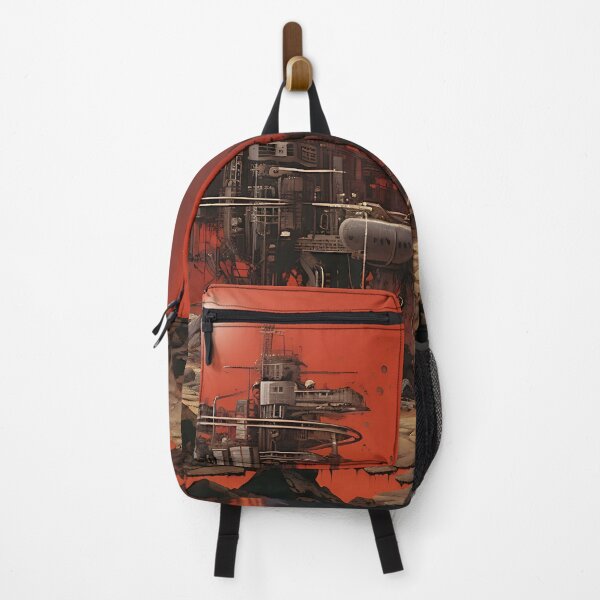 Item preview, Retro science fiction landscape with buildings in the style of an oil painting designed and sold by Pflugart.
