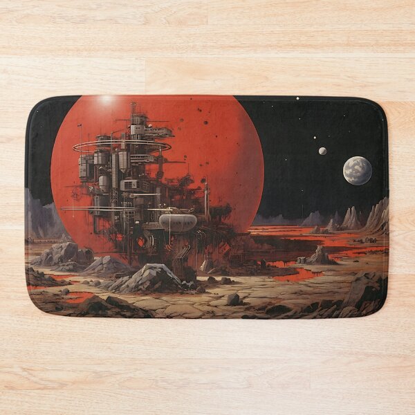 Item preview, Retro science fiction landscape with buildings in the style of an oil painting designed and sold by Pflugart.