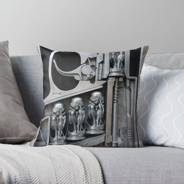 H. R. Giger Museum - Entrance Statue. Gruyeres, Switzerland Throw Pillow