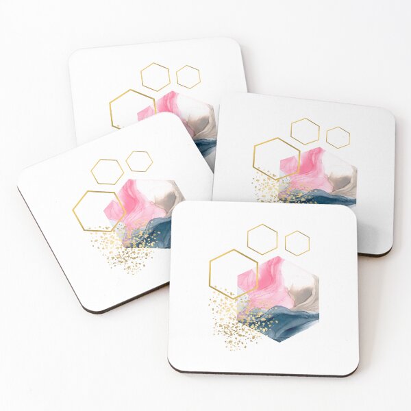 Item preview, Pink abstract alcohol ink honeycomb design designed and sold by CreativeStrand.