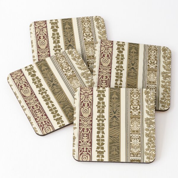 Item preview, Medieval Vertical Stripes Foliage Decorative Pattern designed and sold by Sturdust.