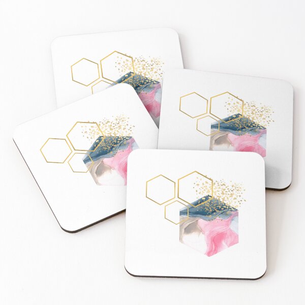Item preview, Pink abstract alcohol ink honeycomb design designed and sold by CreativeStrand.