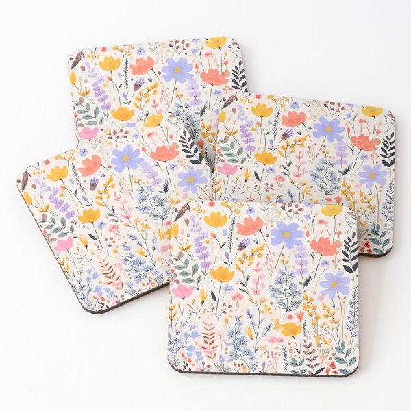 Item preview, (Non Pattern)Enchanted Flora: Boho Art Minimalist pastel-colored wildflowers. designed and sold by AlienSkinEyes.