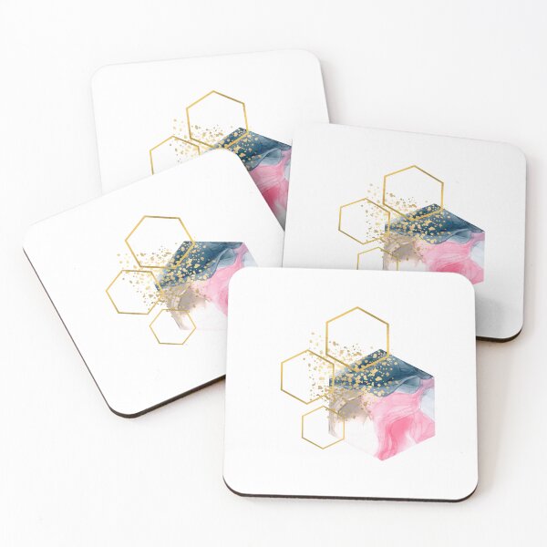 Item preview, Pink abstract alcohol ink honeycomb design designed and sold by CreativeStrand.
