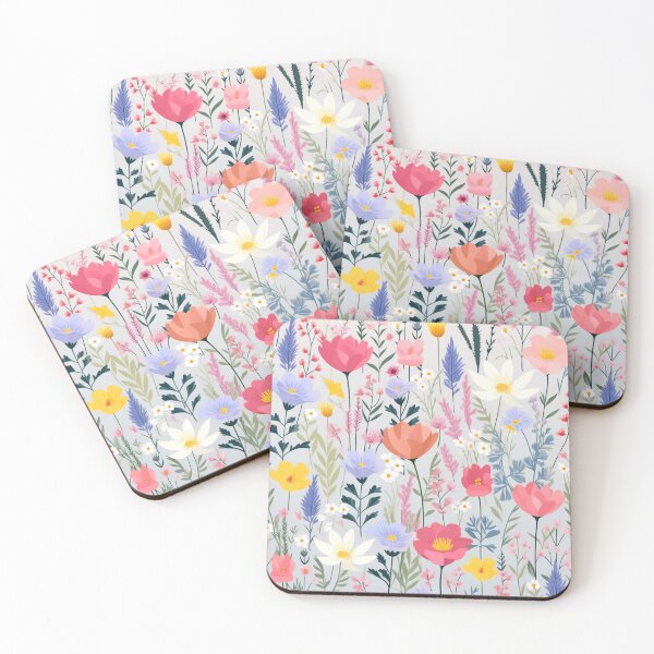 Item preview, (Non Pattern)Enchanted Flora: Boho Art Minimalist pastel-colored wildflowers. designed and sold by AlienSkinEyes.