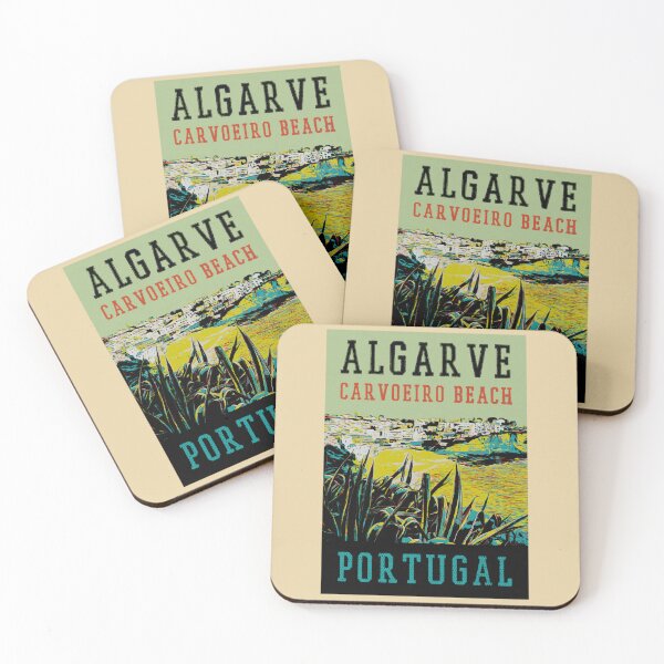 Item preview, Carvoeiro Beach Algarve Portugal | Idyllic Coastal Illustration designed and sold by Lemomo-artworks.