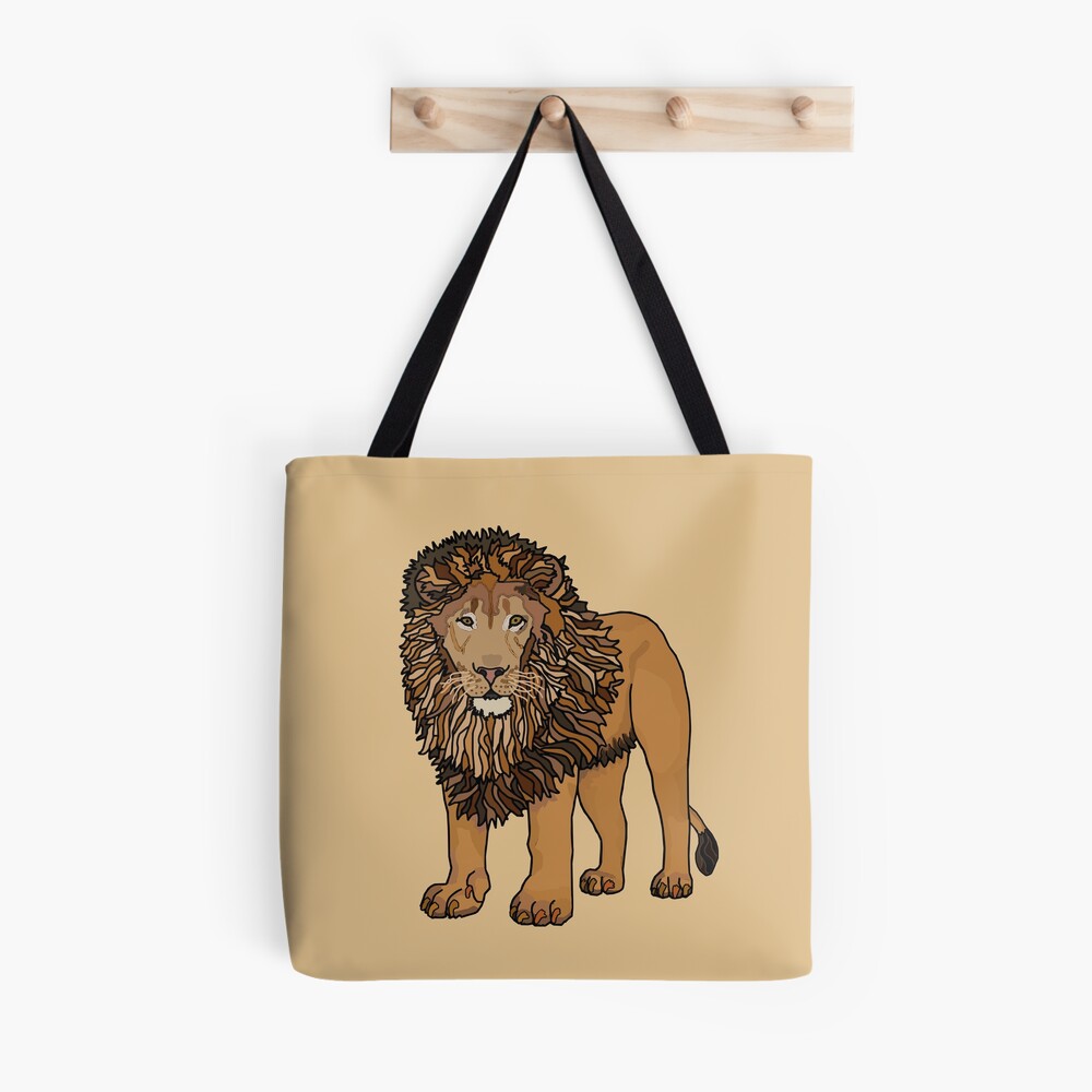 Large Tote/Shopper/Beach Bag - Colourful King of the Jungle Lion -  Handcrafted