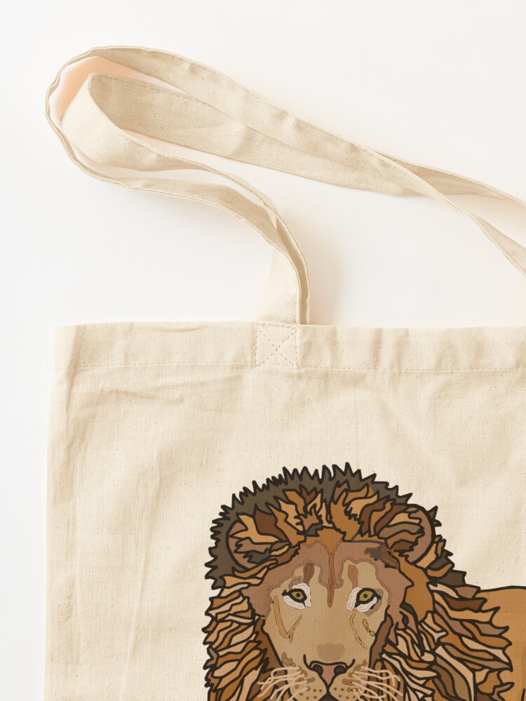 Large Tote/Shopper/Beach Bag - Colourful King of the Jungle Lion -  Handcrafted