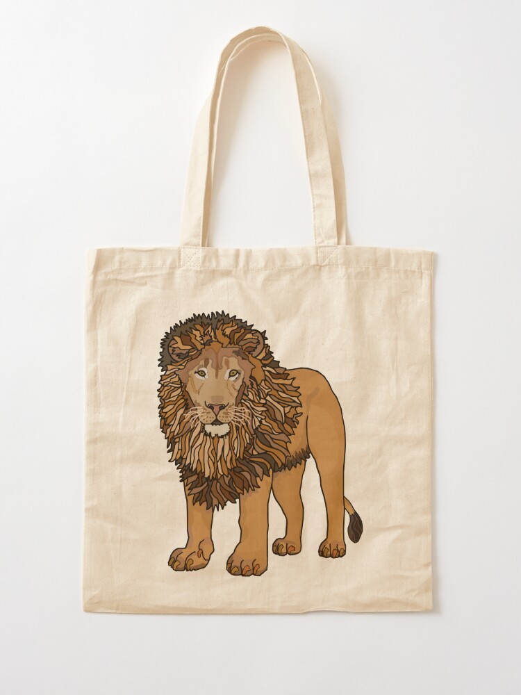 Large Tote/Shopper/Beach Bag - Colourful King of the Jungle Lion -  Handcrafted