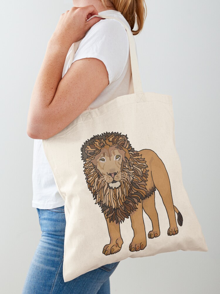 Large Tote/Shopper/Beach Bag - Colourful King of the Jungle Lion -  Handcrafted