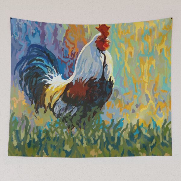 Item preview, Enchanting Rooster: Mesmerizing Oil Paint Texture Design designed and sold by minkymoodesigns.